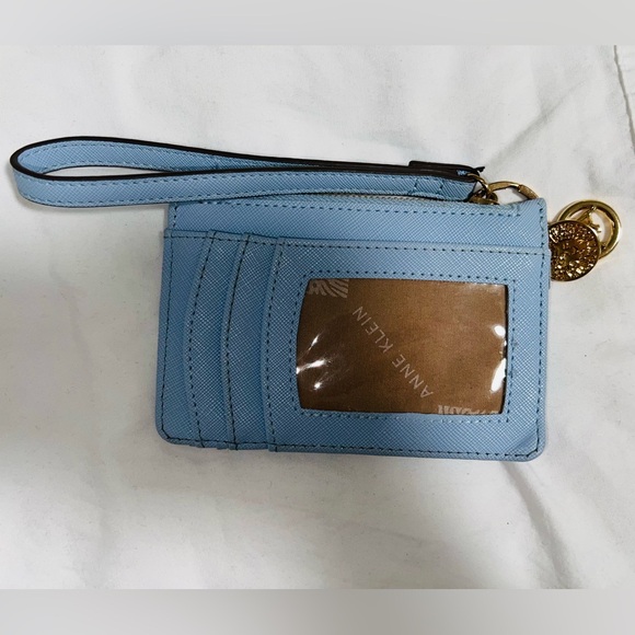 Anne Klein Light Blue Card Holder with Gold Accents - Picture 2 of 3